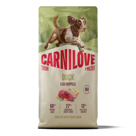 Ултра премиум суха храна за подрастващи кучета от всички породи  Carnilove TRUE FRESH Duck Dry Food for Puppies с 60% прясно патешко месо 4кг
